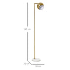 Modern Land Lamp on Round Plan and Adjustable lampshade and Vintage Living Room - Gold - Borgè