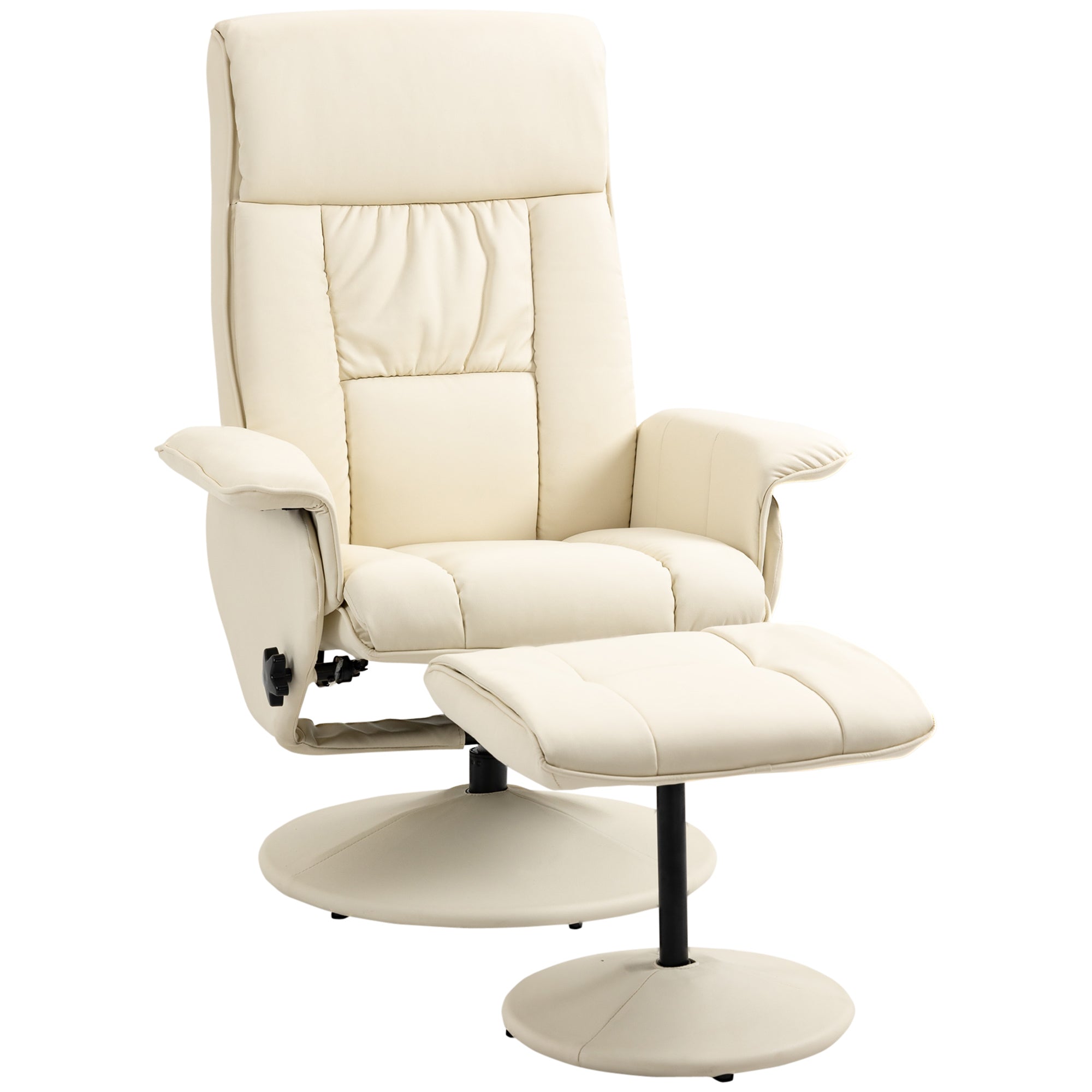 CREMA | Cream Armchair up to 135 ° with swivel seat and with footrests | 80x69x110cm - Borgè