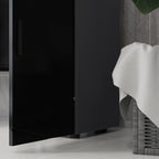 Kleankin Bathroom Cabinet in chipboard with drawer and 2nd levels adjustable, 30x30x82 cm, black and gray - Borgè