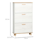 Mobile Scarpper saving in chipboard with 3 drawers and 2 adjustable internal shelves, 70x23.5x122 cm, white - Borgè