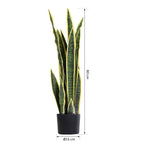 Outsunny sanseveria artificial outdoor and interior plant with green and yellow realistic decorative vase ф15cm x 80cm - Borgè