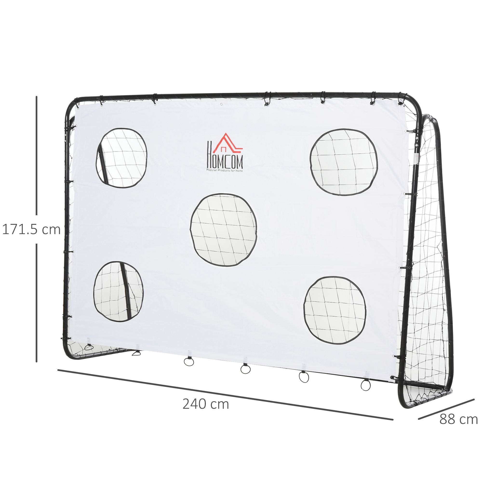 Football door for children and adults Network in PE in metal Oxford black black - Borgè