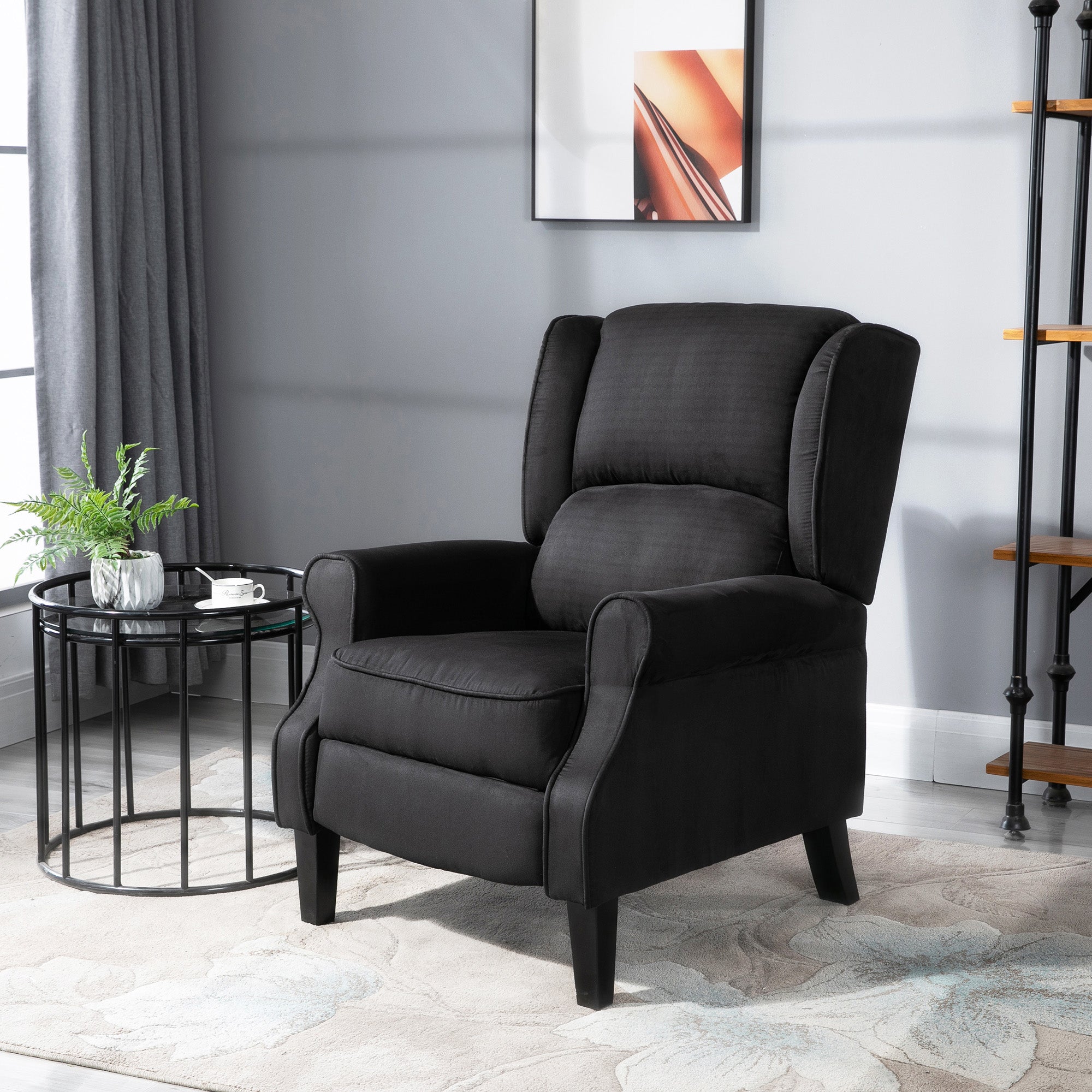 Relax Armchair Reclinible with remote control, 78x83x101cm, black - Borgè