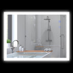 Kleankin Bathroom Mirror Led anti -expulsion with 3 colors and adjustable brightness, in metal and glass, 80x60x3 cm - Borgè