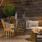 Outsunny outdoor portal and interior at 3 levels separable metal with tools, black hooks - Borgè