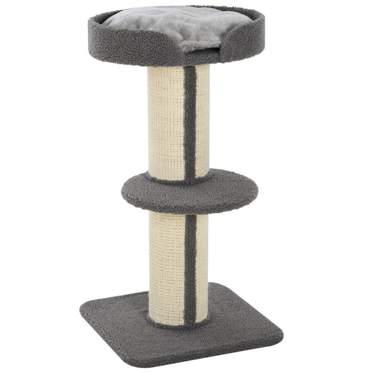 Cat Tree for cats with Scratch Pole and rope sisal - Grey - Borgè