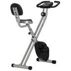 Folding Exercise Bike with 5 Adjustable Positions and 8 Levels of Magnetic Resistance, X-Shaped Structure, 43x97x109cm, Grey and Black - Borge' Group Limited
