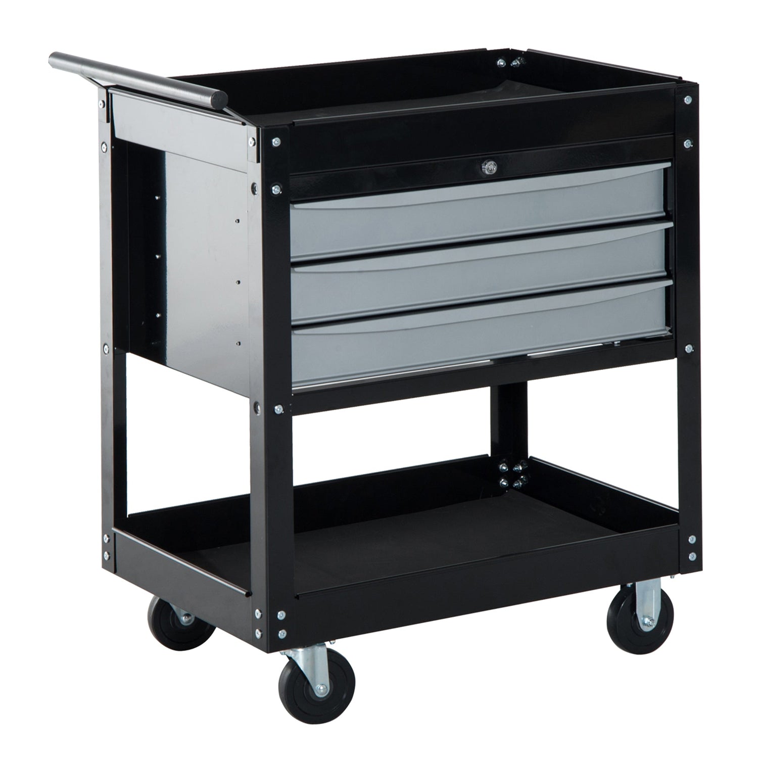 Black Professional Mechanic Garage Trolley with drawers | 68 x 46 x 88cm - Borgè