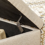 Homcom bench with quilted polyester container with gold steel legs, 110x44x48cm, beige - Borgè