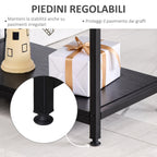 computer desk with shelves for monitor and CPU, home office desk, study and work, black, 140 x 60 x 93cm - Borgè