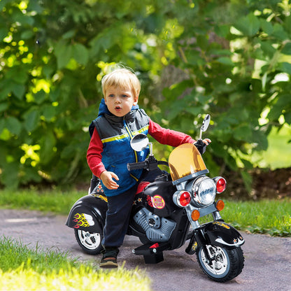 electric motorcycle for children with 3 6v wheels, black - Borgè