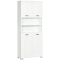 Kleankin Bathroom Cabinet in white chipboard with 2 cabinets with doors and 2 open shelves, 80x33.5x190 cm - Borgè