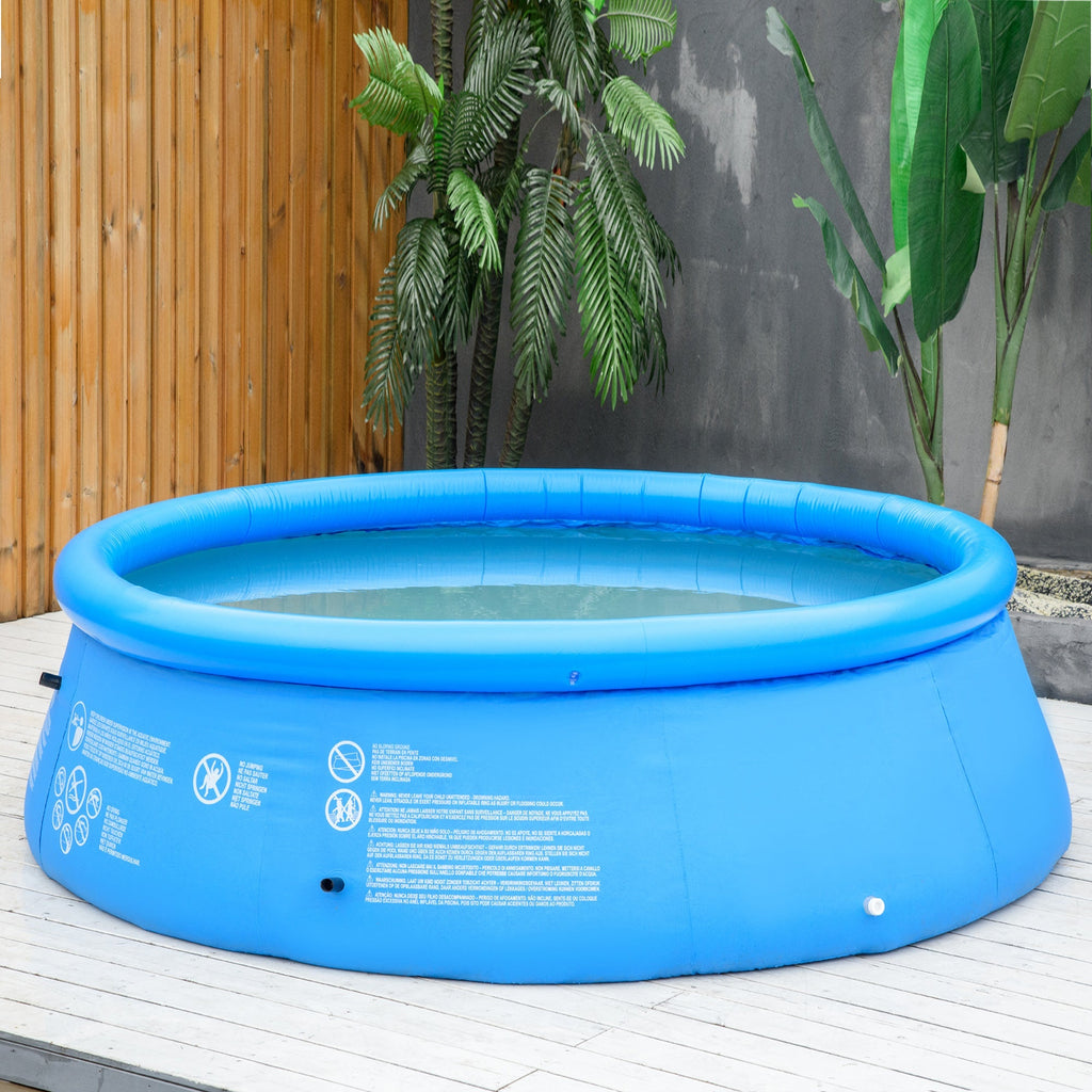 Inflatable Pool for 3-4 People in PVC with Manual Pump, Φ274x76cm, Blue - Borge' Group Limited