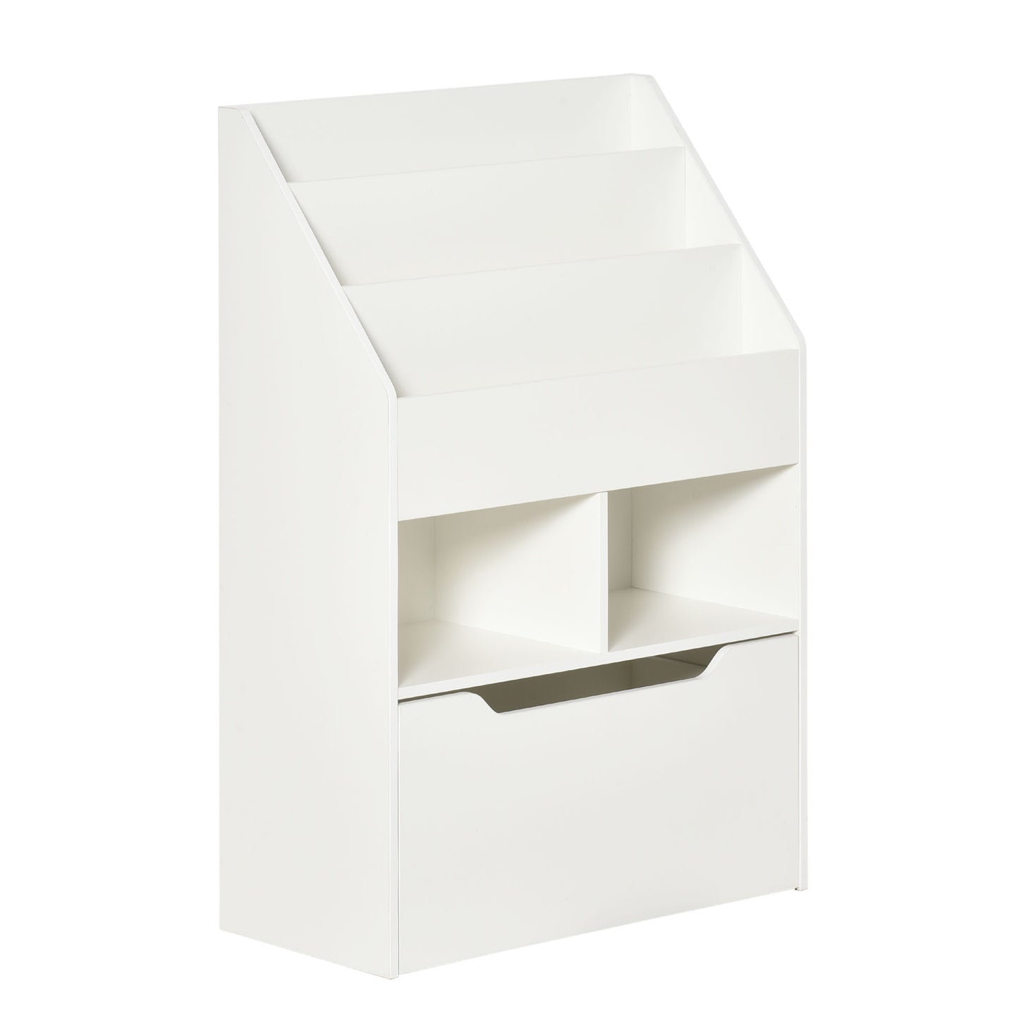 Homcom Small children's bookcase with shelves and drawer in MDF, 60x29.9x90cm, white - Borgè