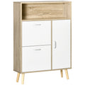 Scarpper saving for 8 pairs of shoes with 2 doors and wooden cabinet, 80x25.5x112.5cm, white - Borgè