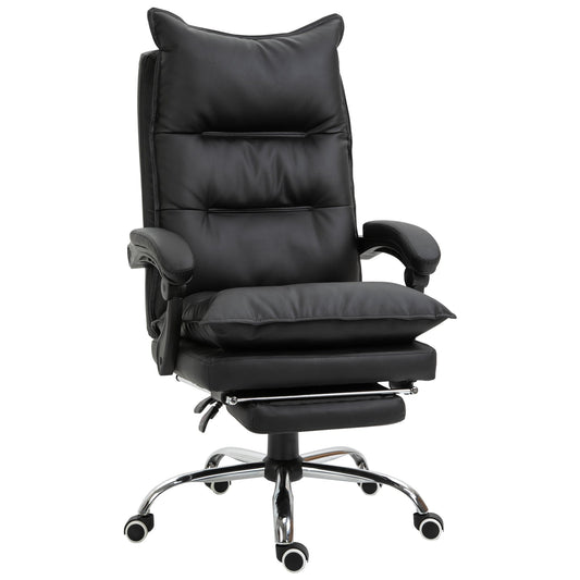 Vash office armchair in black -like, directional chair adjustable height with high reclining back 155 Â° and footrests - Borgè