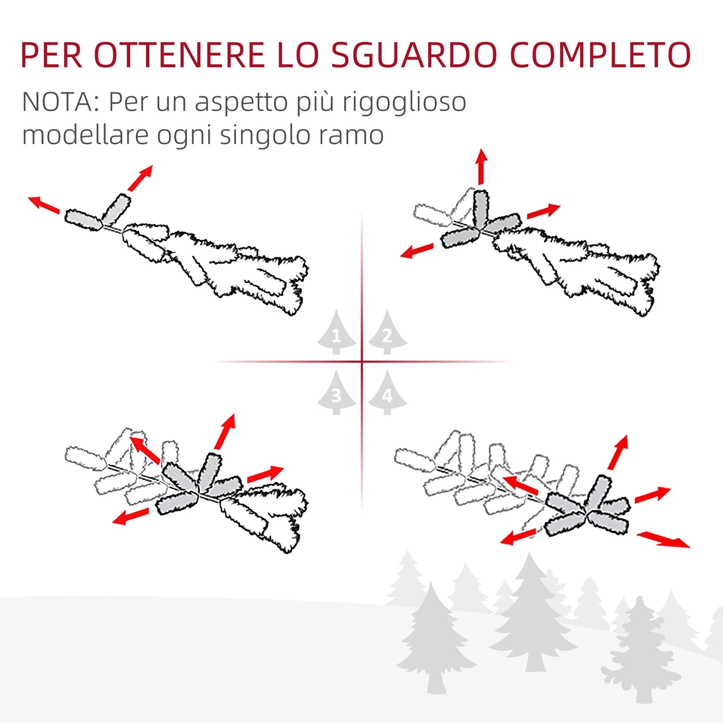 150cm Christmas tree artificial pine with branches 294 Removable folding base - Borgè