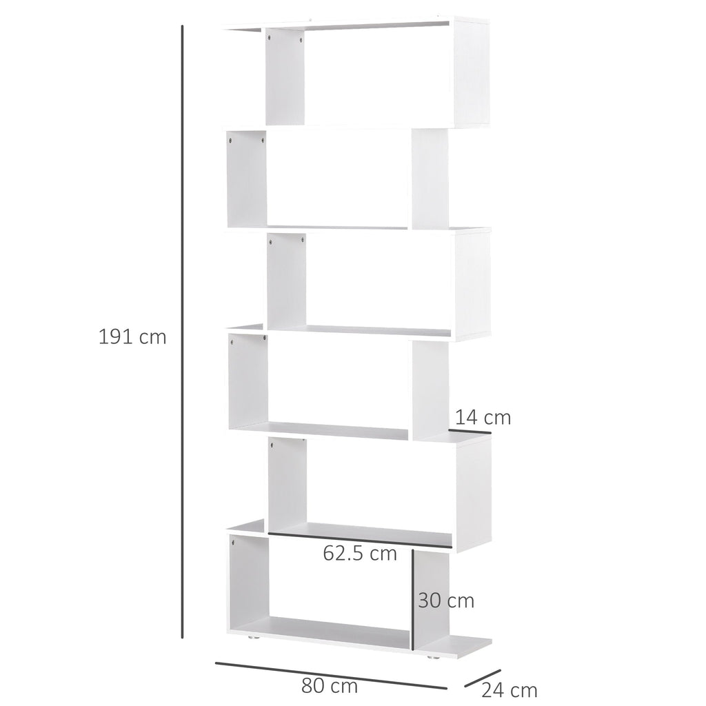 Homdom Design Library Furniture Office Wooden shelves 80x24x191cm Opaco white - Borgè