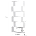 Homdom Design Library Furniture Office Wooden shelves 80x24x191cm Opaco white - Borgè