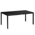 Rectangular Garden Table for 8 People in Aluminum and Glass, 180x80x72cm, Black - Borge' Group Limited