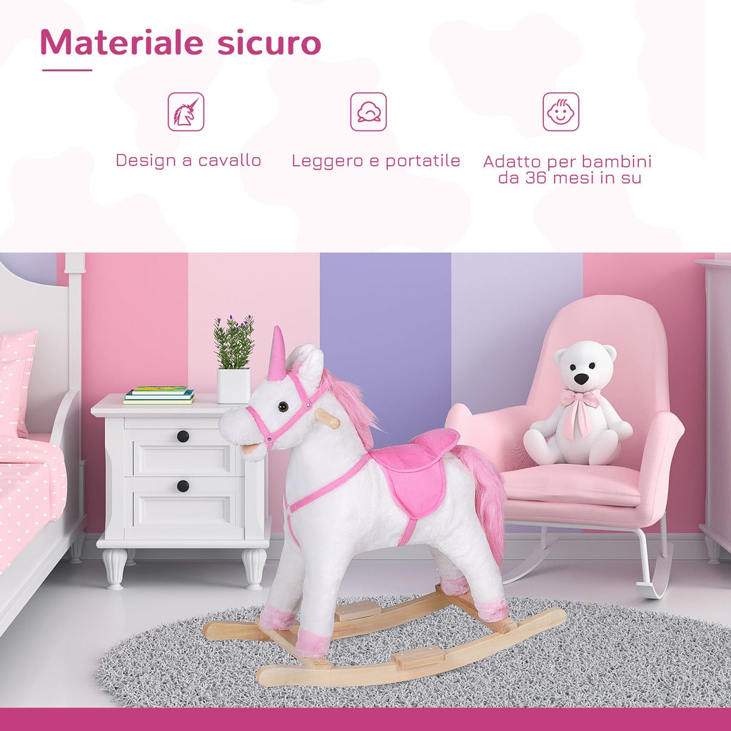 White-Pink Rocking Unicorn | 3+ - Borgè