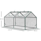 Outsunny mini garden greenhouse with 2 roller shutters and anti-UV PVC coverage, 119x60x60cm, transparent - Borgè