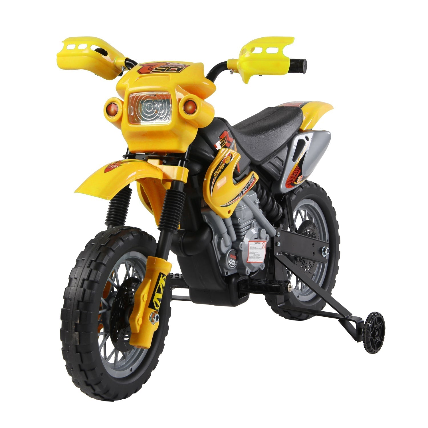 Moto Electric Cross with yellow wheel for children 3 years and more, 6v speed 6v 2.5km/h battery, 102 x 53 x 66cm - Borgè