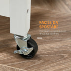 kitchen trolley with 1 drawer, 1 locker and 1 shelf at 3 levels, 92x40x84cm, white - Borgè