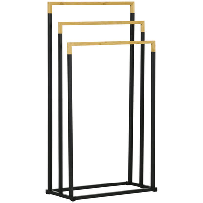 Kleankin 3 bamboo and steel bars with self -supporting design, 45x22.5x86 cm - Borgè