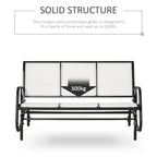 3-Seater Garden Swing Bench in Metal and Breathable Mesh Fabric, 147x70x85cm, Beige - Borge' Group Limited