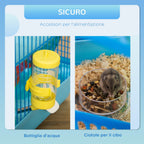 Pawhut for hamsters and 5 -storey rodents with colored pipes, wheel, small house and accessories included, blue, 47x30x59cm - Borgè