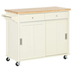 Cooking island for tools and accessories with drawers, locker and rack, 110x49.5x89.5 cm, white - Borgè