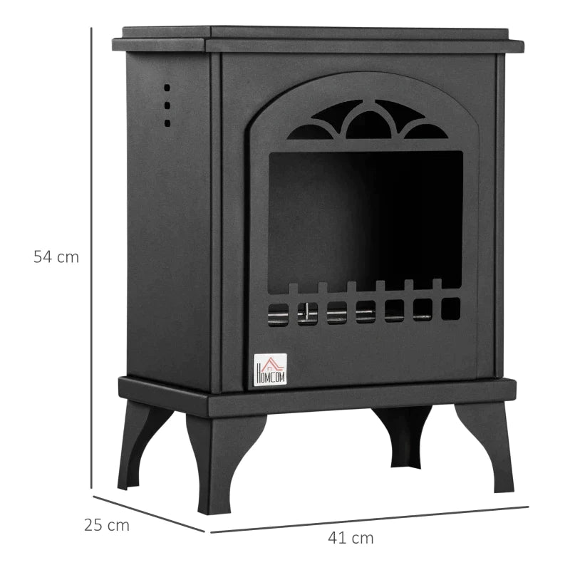 Metal Bioethanol Fireplace with 3h Combustion with 1.2L Tank and Cover | 25mÂ², 41x25x54 cm, Nero - Borgè