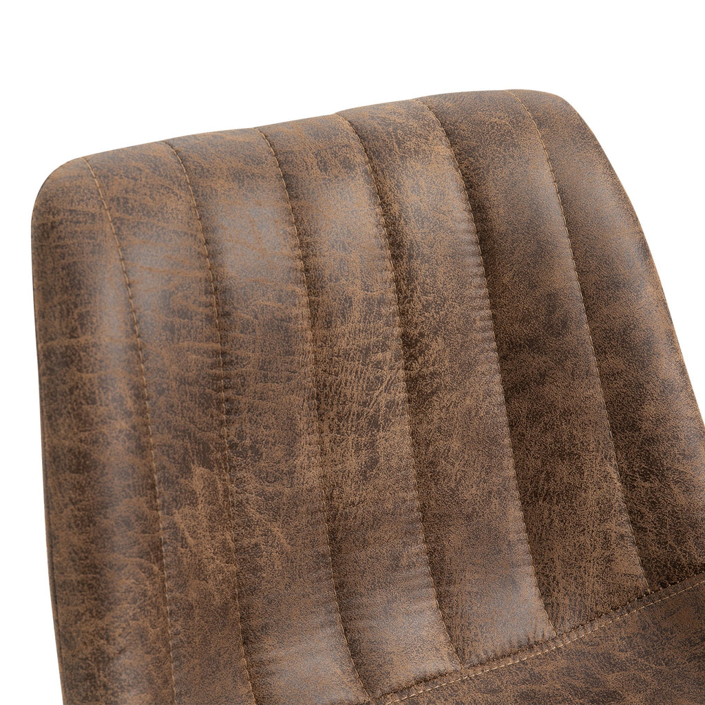 Set 2 industrial -style bar stools with adjustable height in brown -like - Borgè