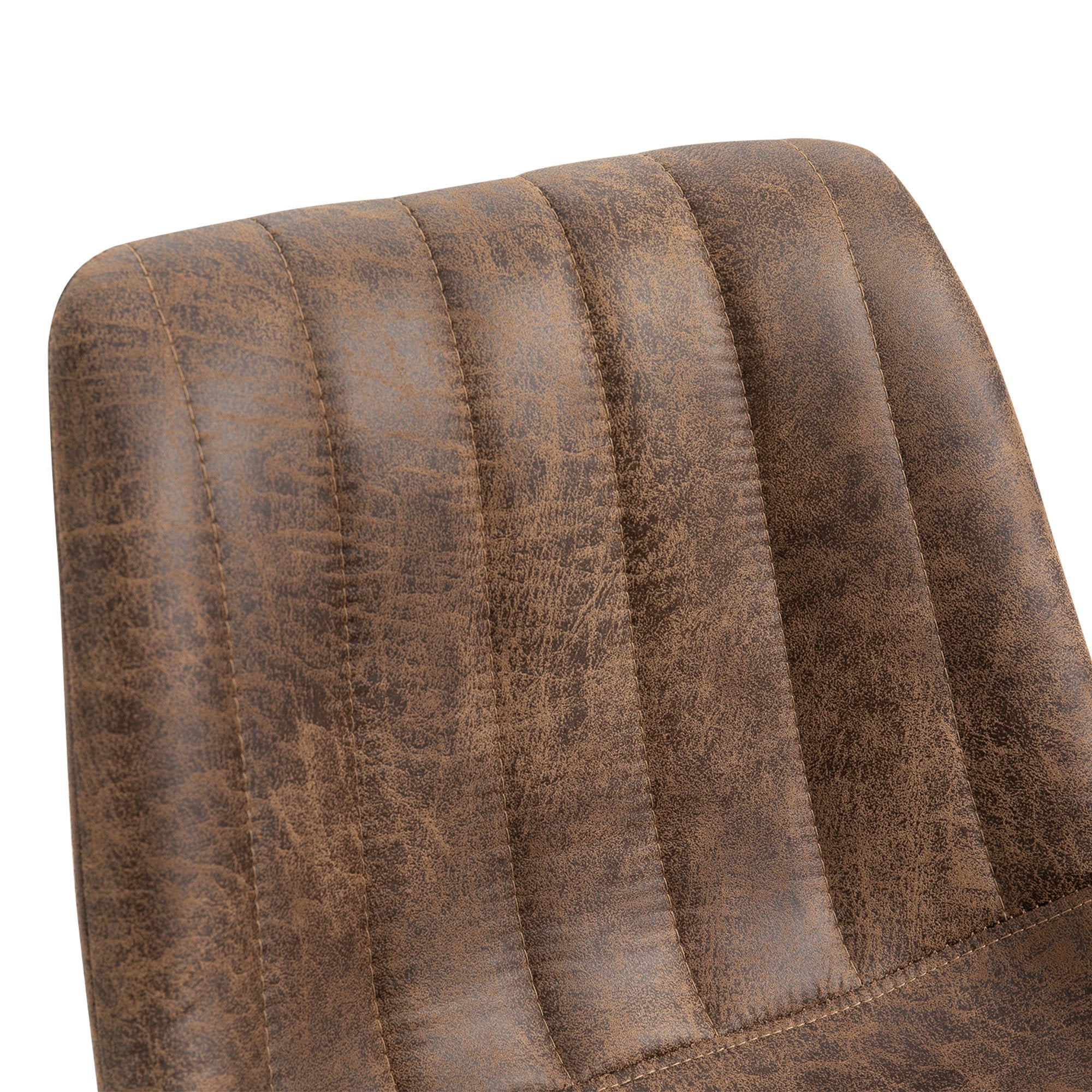 Set 2 industrial -style bar stools with adjustable height in brown -like - Borgè