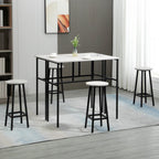 sets from bar 6 pieces with 4 bar stools and 2 high tables in chipped wood and steel for kitchen and living room, Grey - Borgè