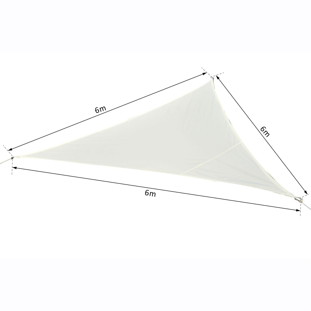 Sail Shade Sail Polyester Triangle Sun Shade Sail (Color: White, Size: 6x6x6m) - Borge' Group Limited