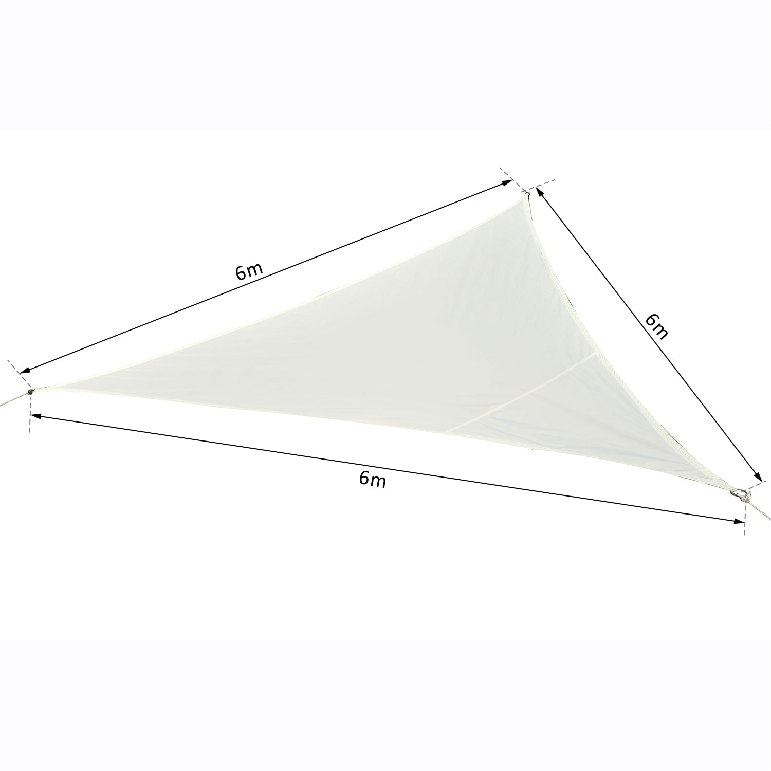 Sail Shade Sail Polyester Triangle Sun Shade Sail (Color: White, Size: 6x6x6m) - Borge' Group Limited