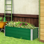 Outsunny bottom flower wrapping with 2 cultivation areas, in steel, 125x47x40 cm, green - Borgè