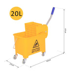 20L Bucket Cart with removable water separator | 60x27x70.5cm - Borgè