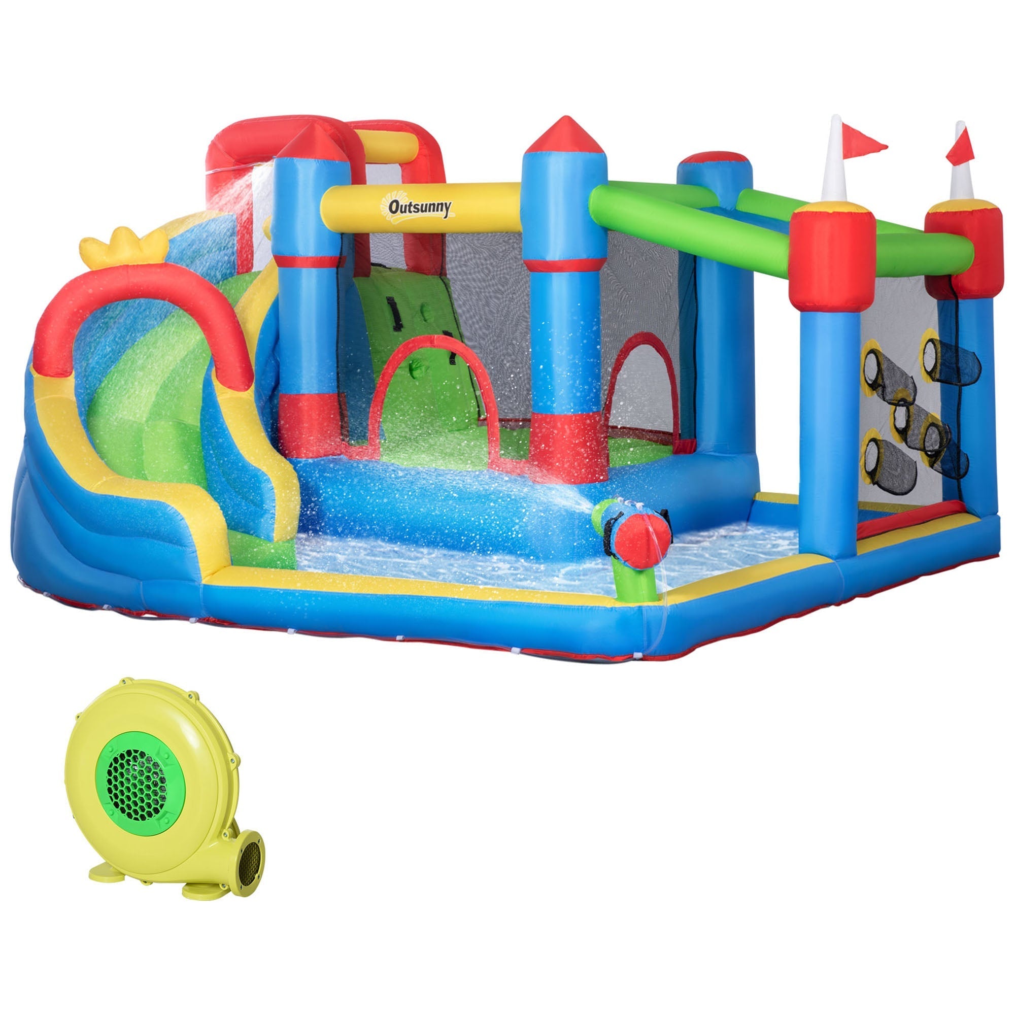 Inflatable Castle for Children with Slide, Trampoline and Pool, 390x300x197cm - Borge' Group Limited
