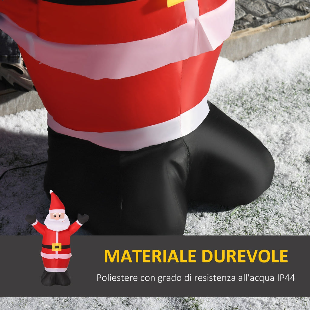 Santa Claus bright inflatable with LED lights, 80x40x120cm - Borgè