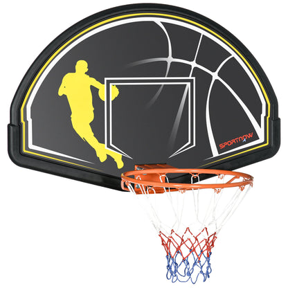 SportNow basketball basket for children and adults from indoor and outdoor in steel and PE, 110x90x70 cm, black and yellow - Borgè