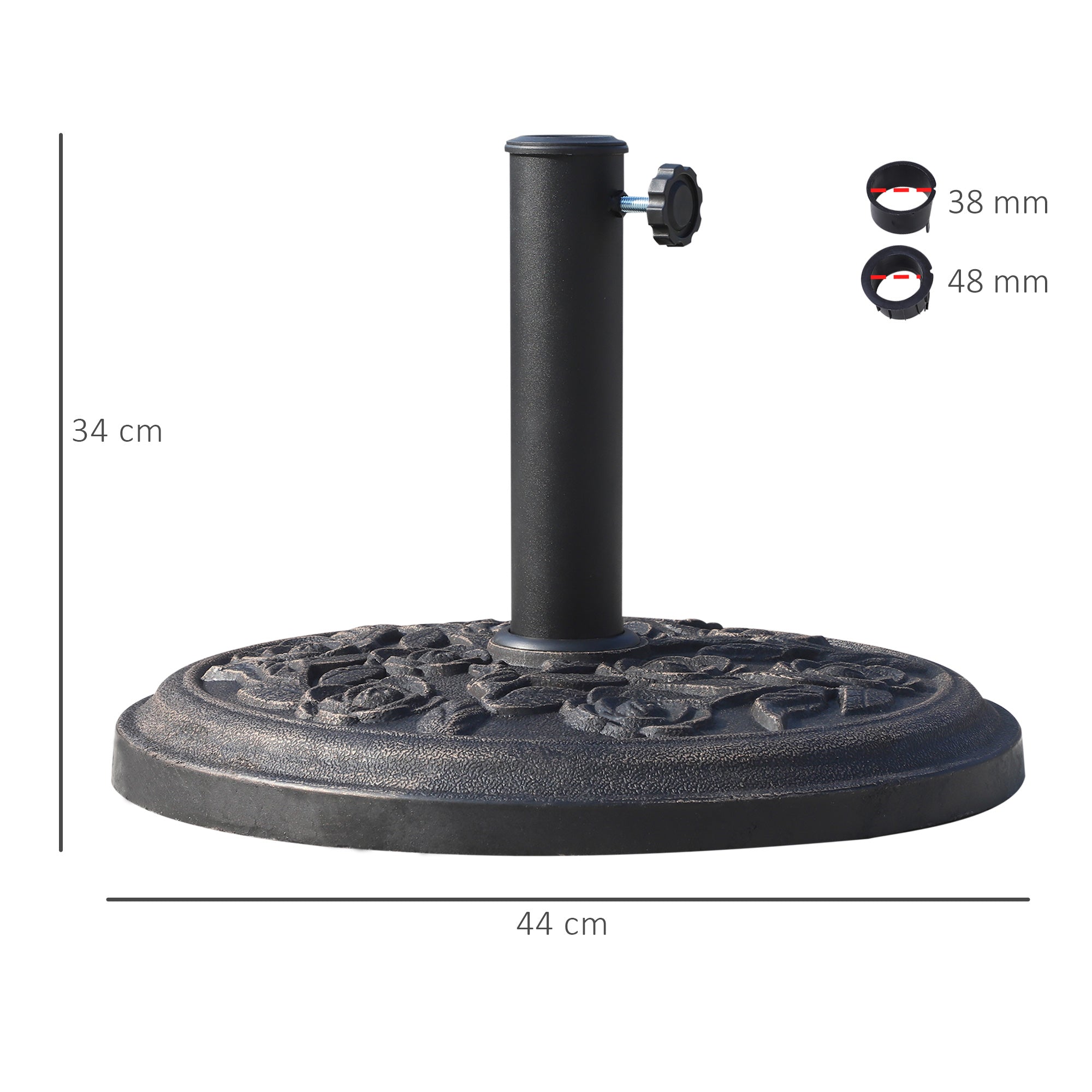Round Garden Umbrella Base in Resin Ø44 × 33cm - Borge' Group Limited