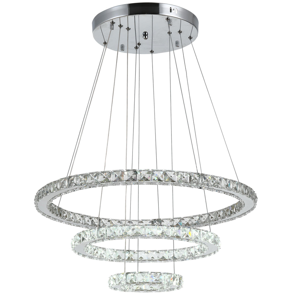 suspension crystal chandelier with 3 adjustable LED lights ф60 x 110cm - Borgè
