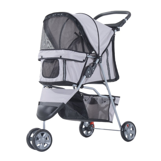 PAWHUT Dog stroller for pet trolley, Grey, 75 x 45 x 97cm - Borgè