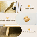 Homcom Modern unit in Pino wood with 3 drawers and 2 doors, 90x32x80h cm - Borgè