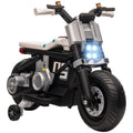 electric motorcycle for children 3-5 years in pp and metal with wheels, horn and music, 86x44x58 cm, white and black - Borgè
