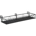 Outdoor Planter Pot Holder with Hooks for Balcony Railing in Metal, 100x31x12cm, Black - Borge' Group Limited