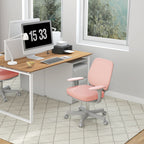 Ergonomic office chair and reclining at adjustable height with 5 wheels, 55x48x82.5-94.5 cm, pink - Borgè